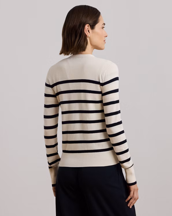 Striped Cotton-Blend Cardigan