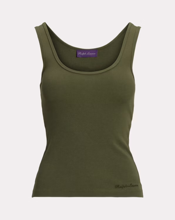 Ellis Rib-Knit Cotton-Blend Tank Top