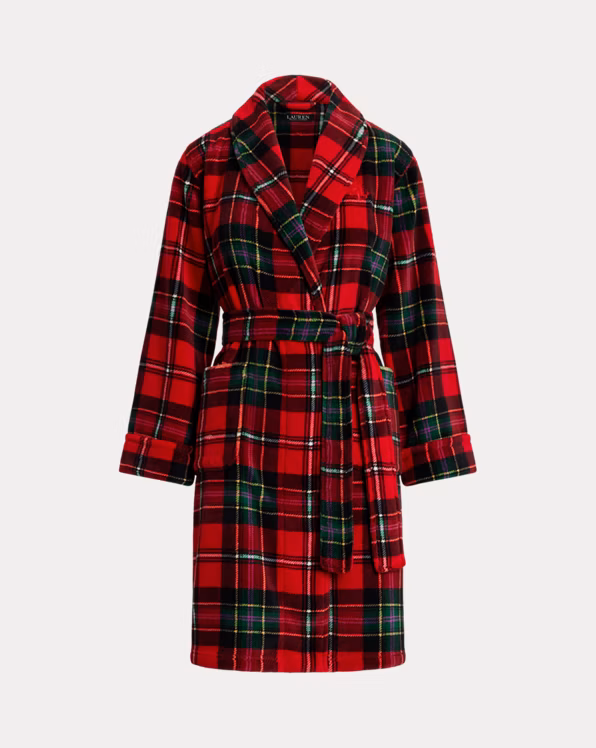 Plaid Shawl-Collar Robe