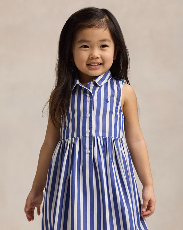Striped Cotton Poplin Shirtdress