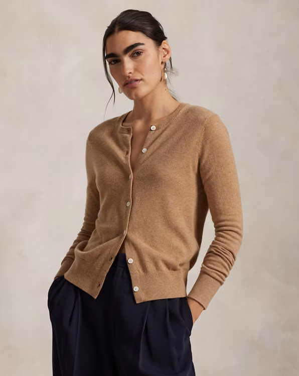 Cashmere Crewneck Cardigan