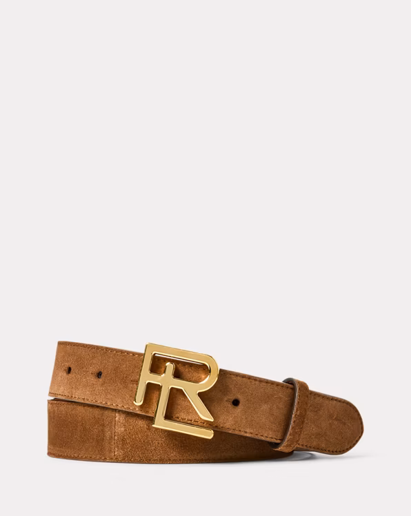 RL-Buckle Calf-Suede Belt