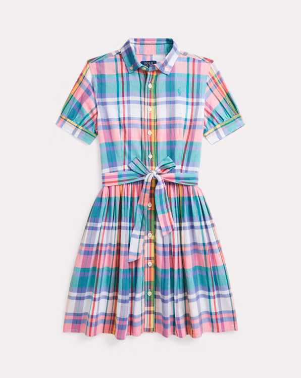 Plaid Cotton Madras Shirtdress