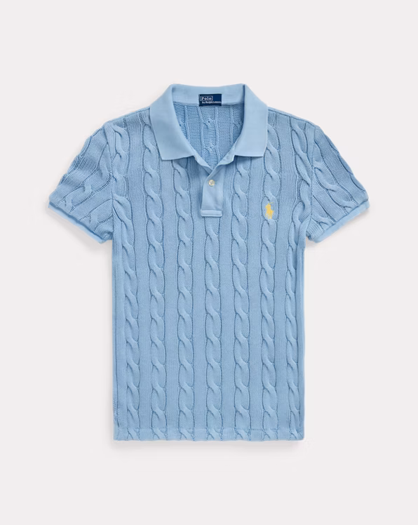 Cable-Knit Polo Shirt