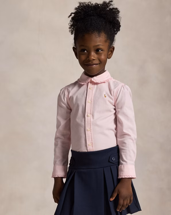 Ruffled Cotton Oxford Shirt