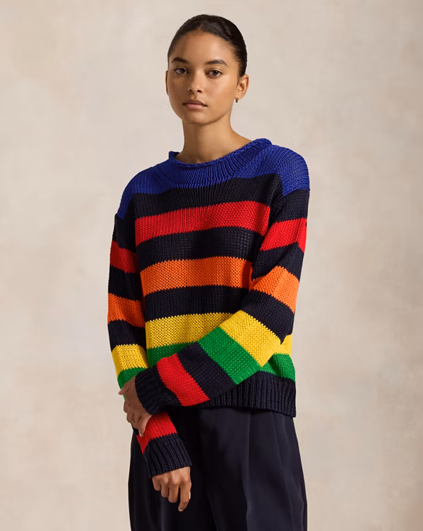 Striped Cotton Rollneck Jumper