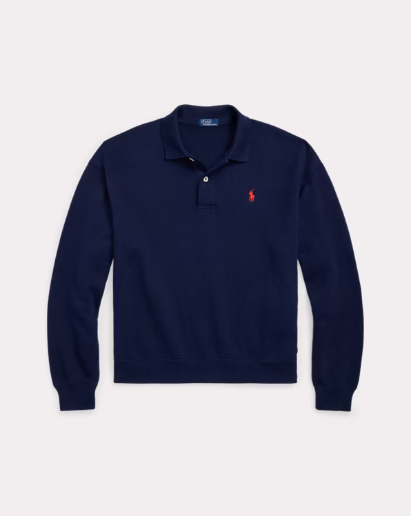 Polo-Collar Fleece Pullover