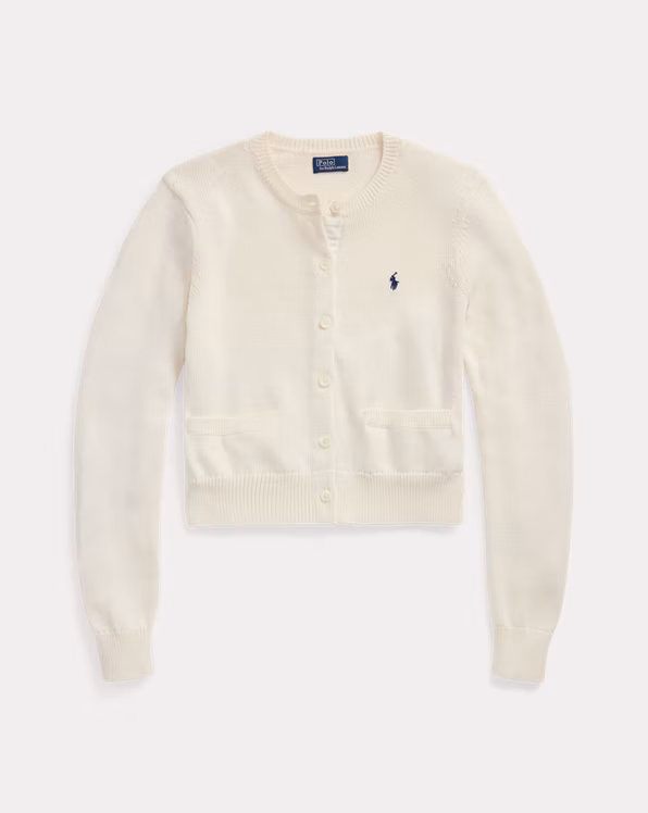 Cotton Crewneck Cardigan