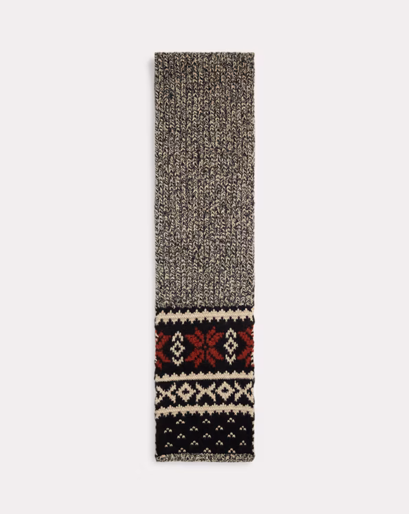 Snowflake-Motif Wool-Blend Scarf