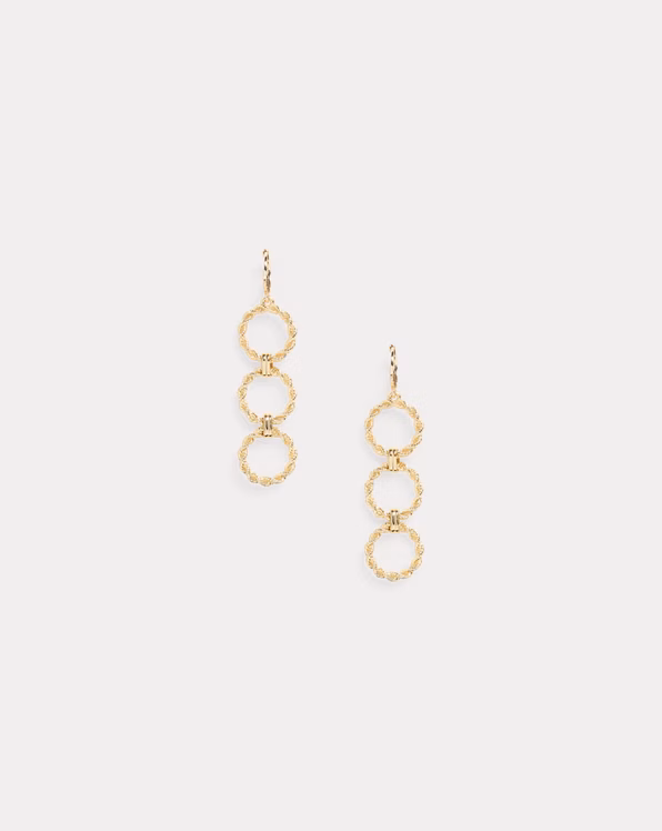 Gold-Plated Link Linear Earrings