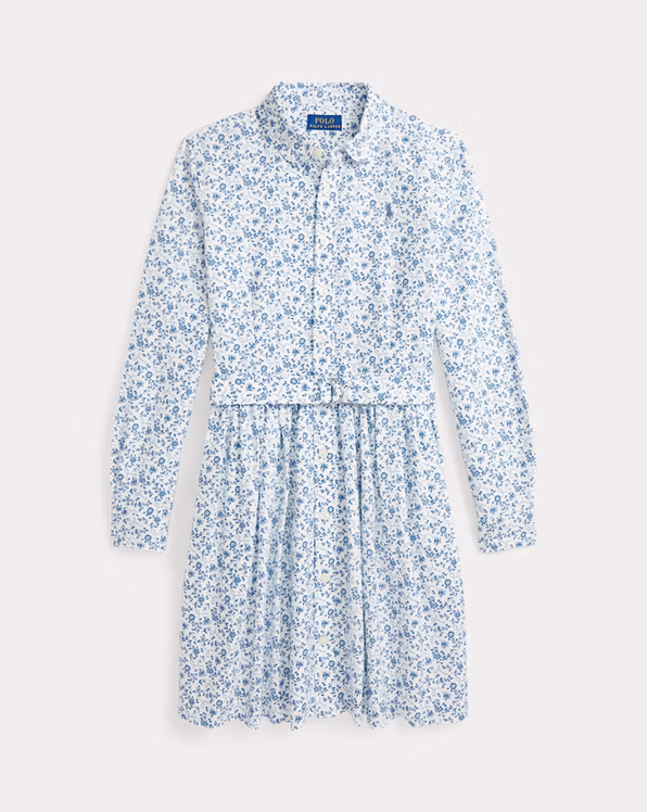 Floral Cotton Oxford Shirtdress