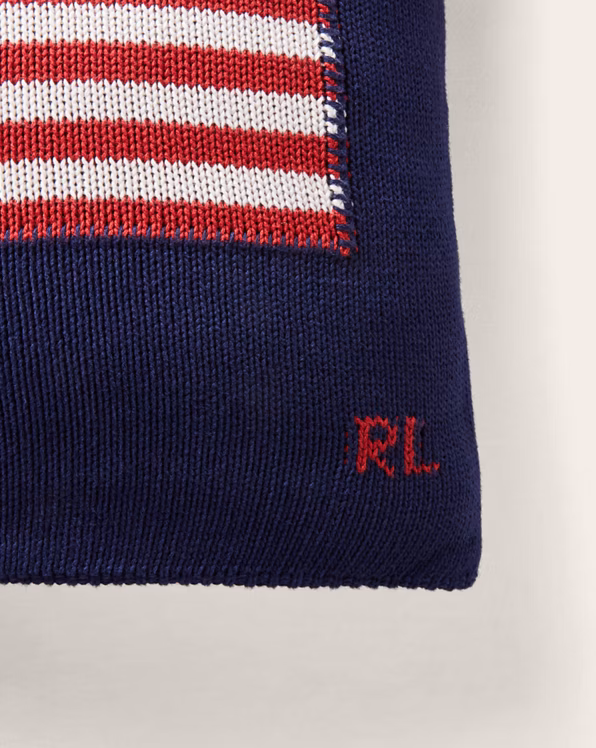 RL Flag Cotton Throw Pillow