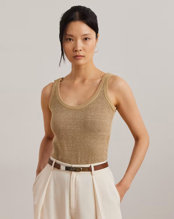 Herringbone & Jersey Jumper Tank Top