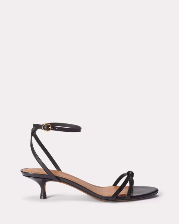 Leather Kitten-Heel Sandal