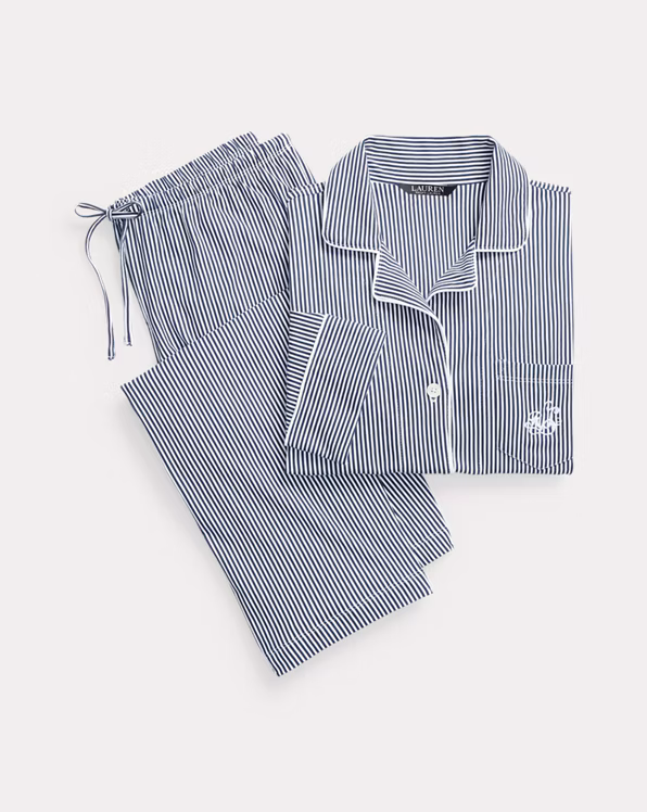 Striped Cotton Jersey Capri Sleep Set