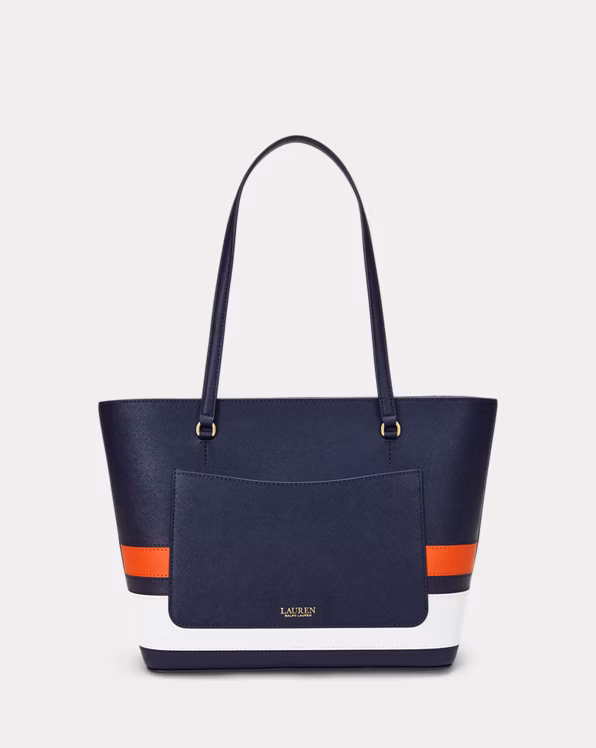 Striped Leather Medium Karly Tote Bag