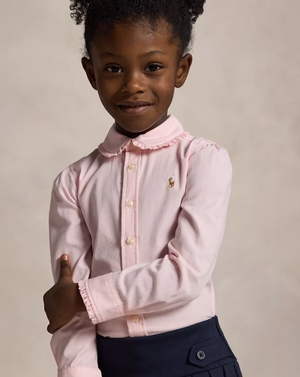 Ruffled Cotton Oxford Shirt