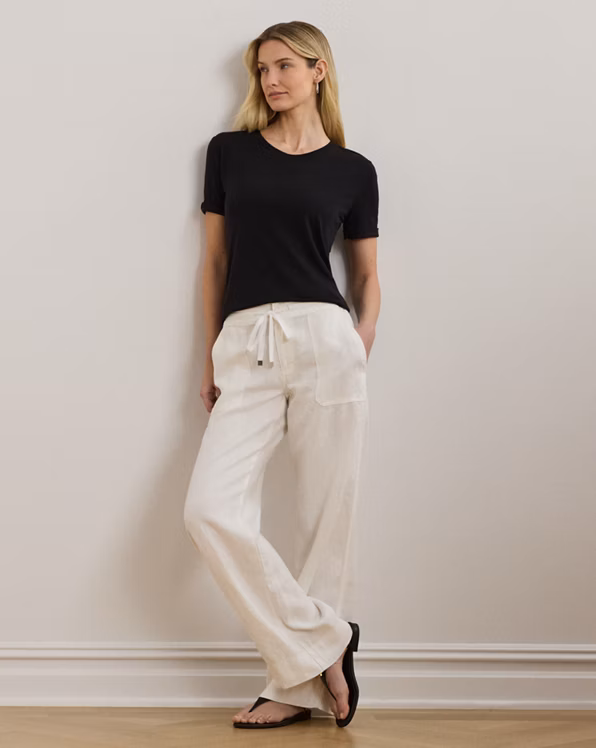 Linen-Blend Jersey Tee