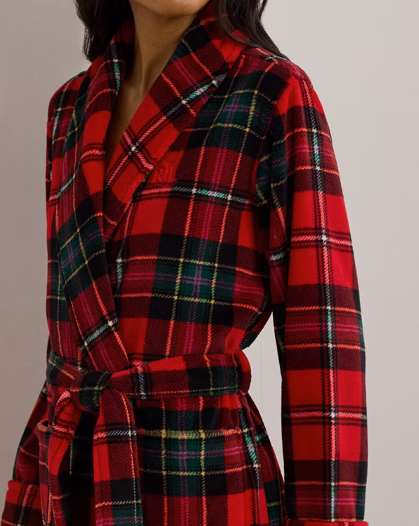 Plaid Shawl-Collar Robe