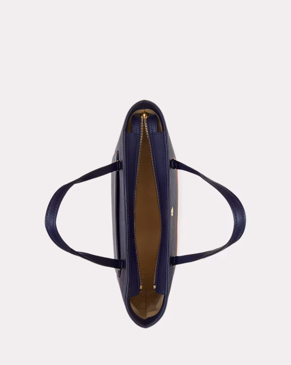 Striped Leather Medium Karly Tote Bag