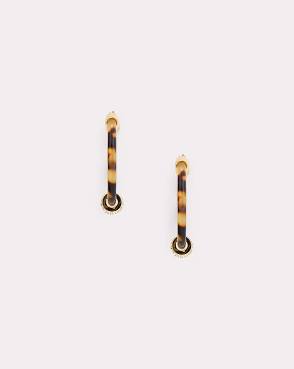 Pavé Tortoiseshell Hoop Earrings