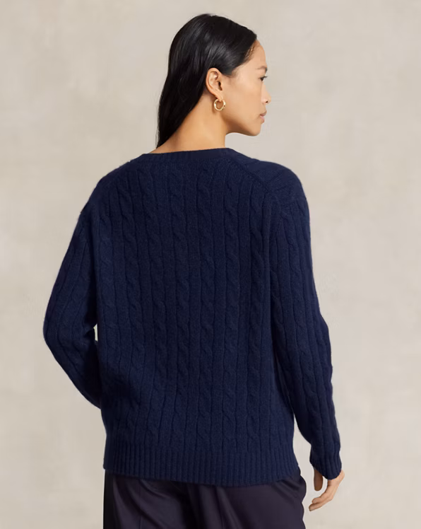 Relaxed Fit Cable Cashmere Jumper