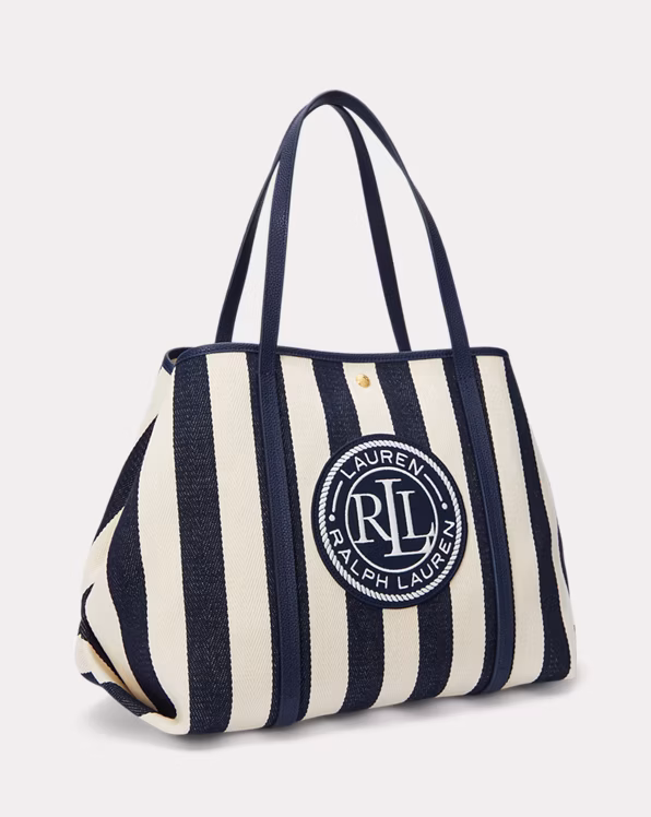 Striped Herringbone Large Emerie Tote