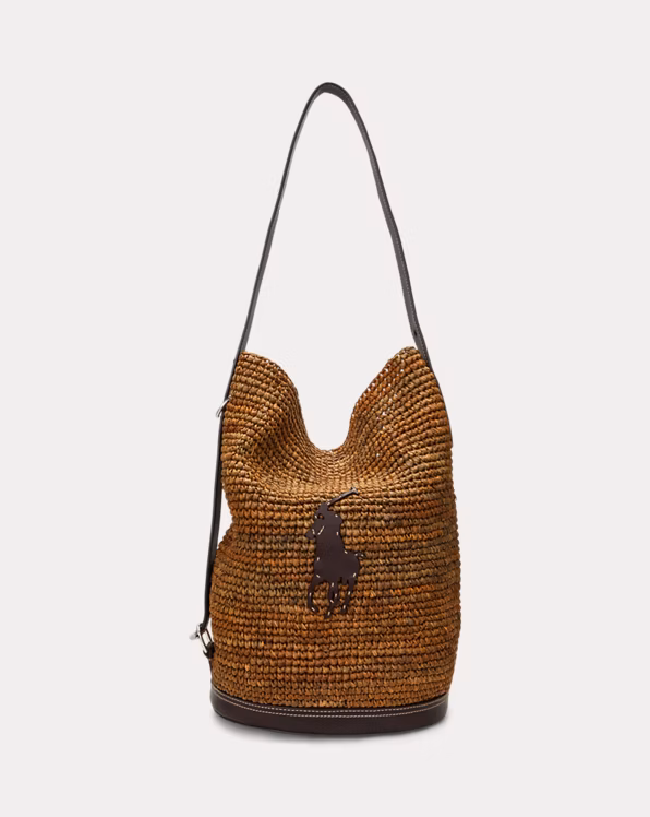 Pony Raffia Bellport Sling Bucket Bag