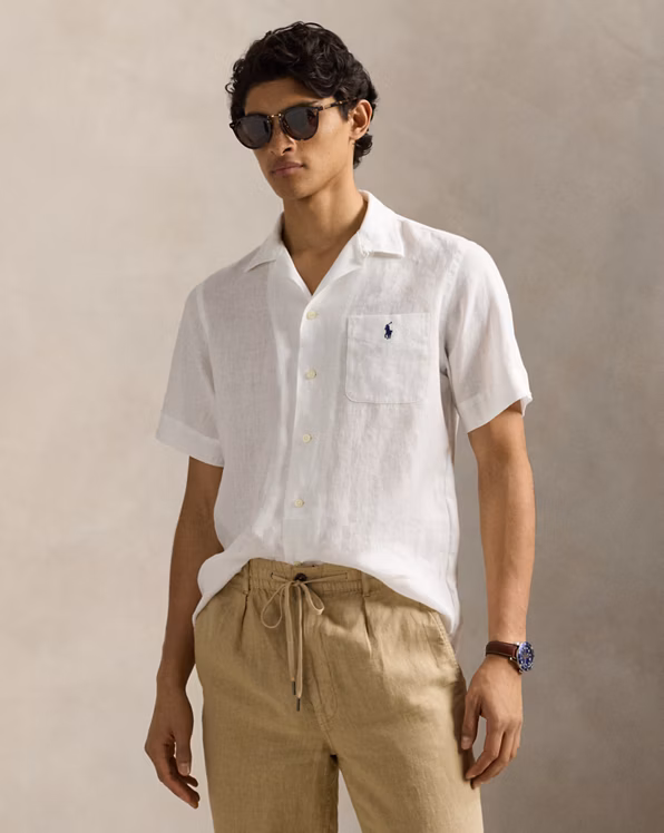 Classic Fit Linen Camp Shirt
