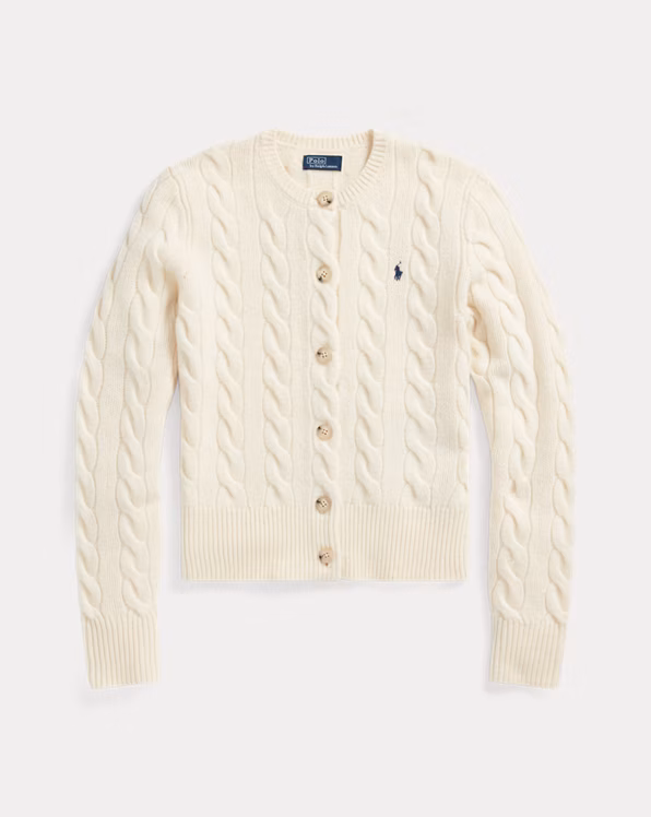 Cable-Knit Wool-Cashmere Cardigan