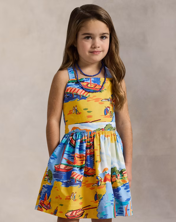 Riviera-Print Cotton Dress