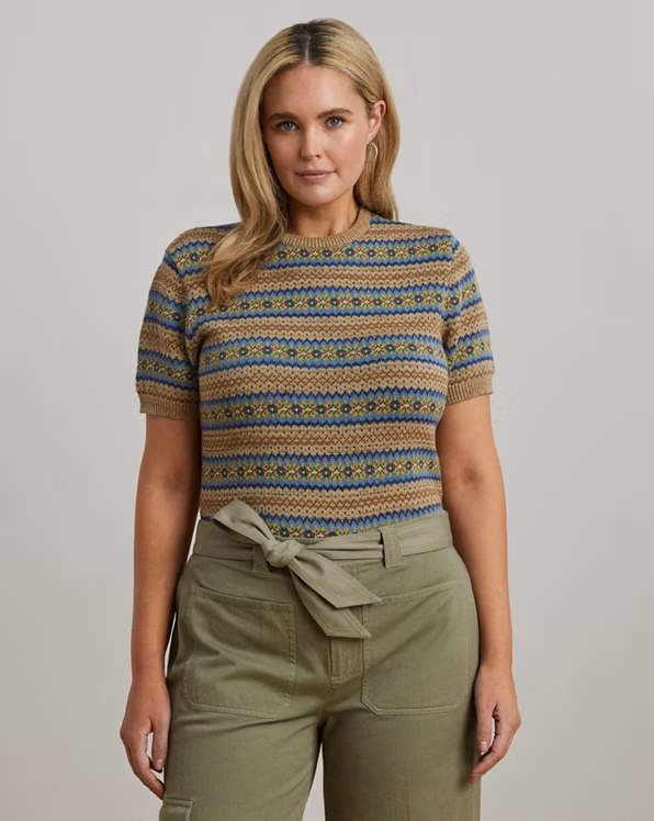 Fair Isle Short-Sleeve Jumper