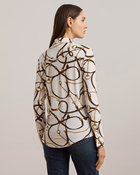 Slim Fit Belting-Print Jersey Shirt