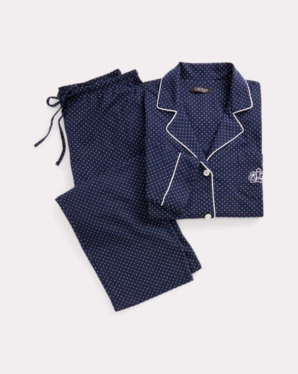 Polka-Dot Cotton Jersey Capri Sleep Set