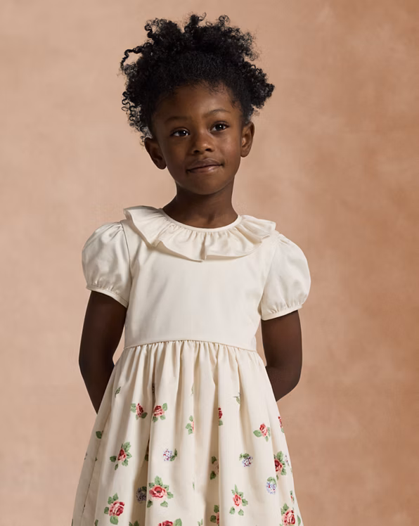 Floral Cotton Sateen Dress