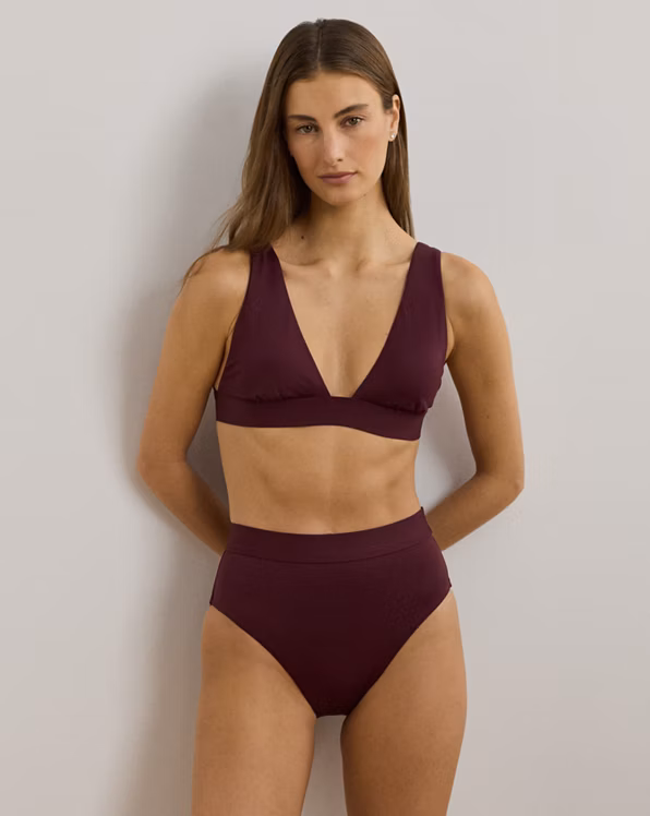 Solid High-Waisted Bikini Bottom