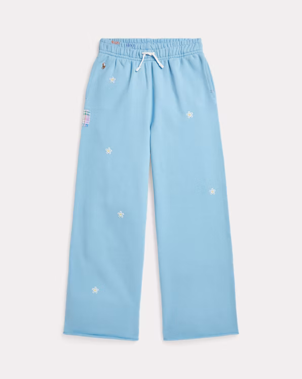 Floral Wide-Leg Tracksuit Bottoms