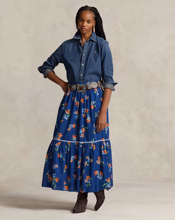 PRL x Naiomi Glasses Cotton Maxiskirt