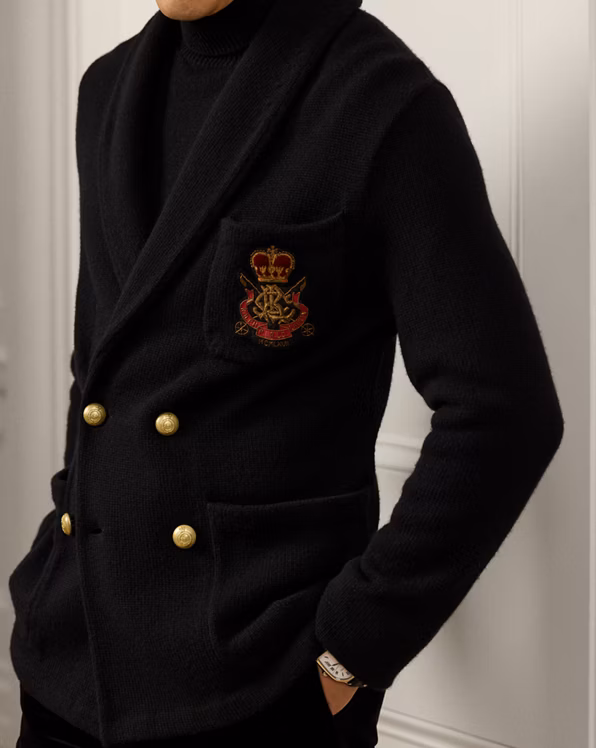 Bullion-Patch Cashmere Blazer Cardigan