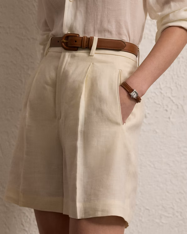 Tracy Pleated Linen Short