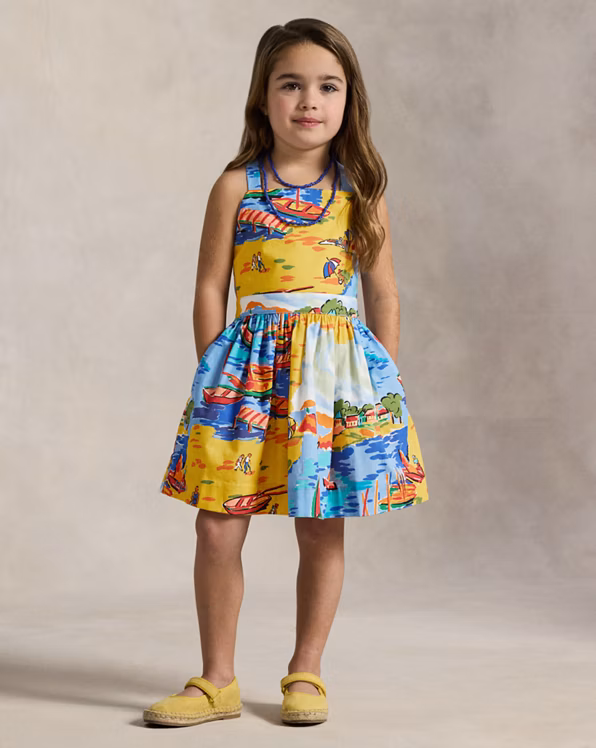 Riviera-Print Cotton Dress