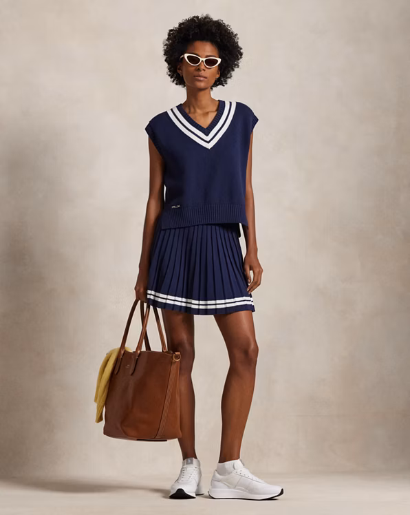 Cotton-Blend Sleeveless Cricket Jumper