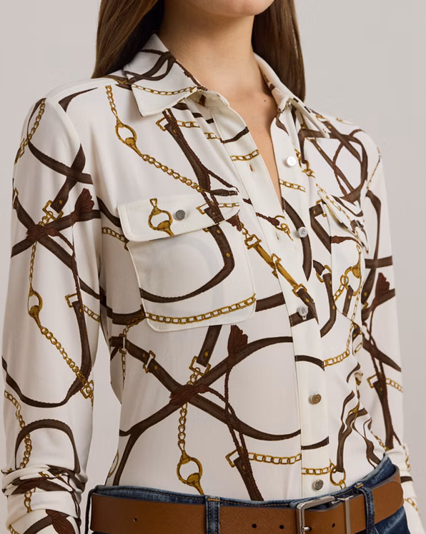 Slim Fit Belting-Print Jersey Shirt