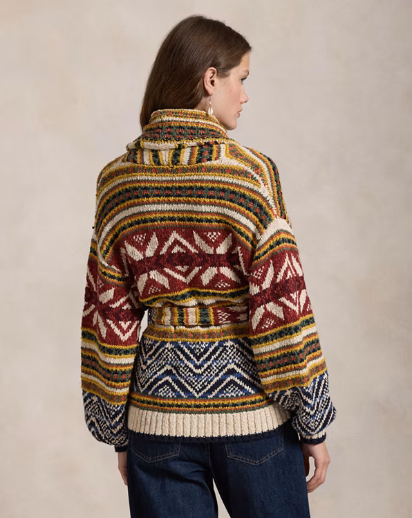 Multi-Pattern Shawl Cardigan