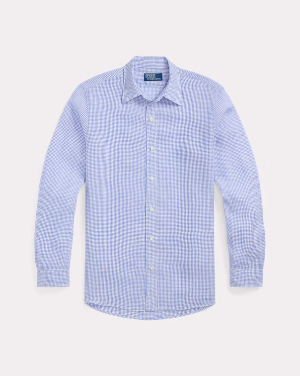 Classic Fit Checked Linen Shirt