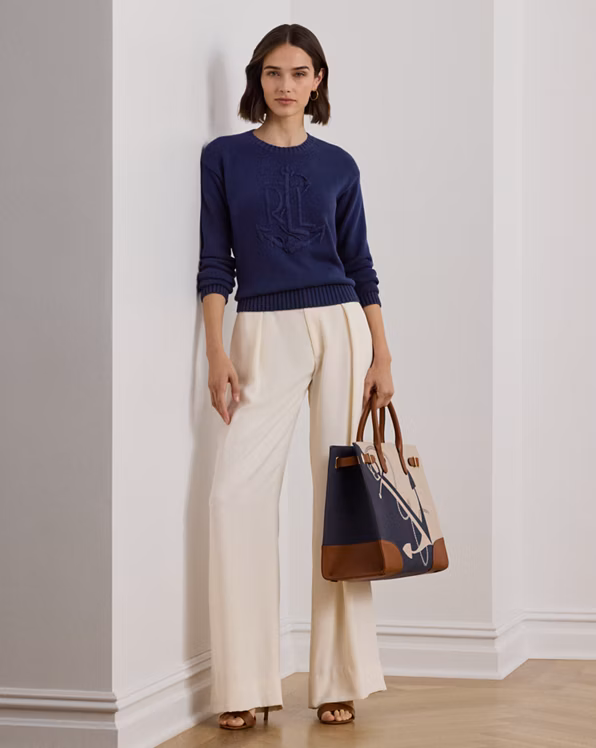 Anchor-Logo Combed Cotton Jumper