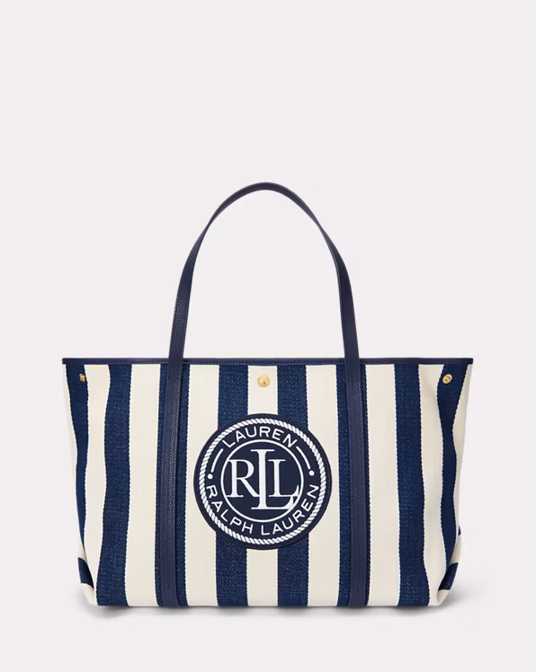 Striped Herringbone Large Emerie Tote