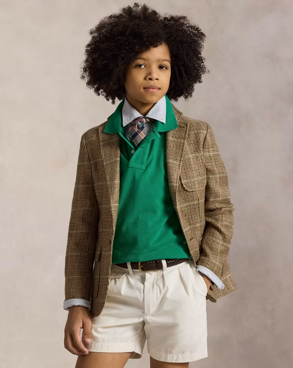 Linen-Silk Herringbone Blazer