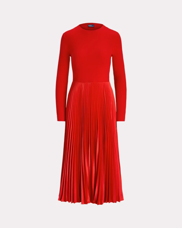 Jumper-Bodice Long-Sleeve Dress