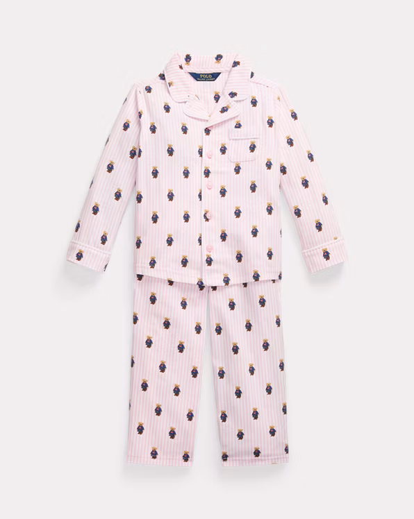 Polo Bear Cotton Flannel Sleep Set